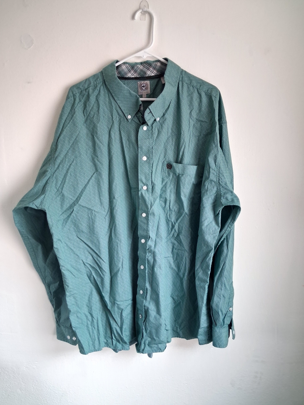 Cinch Long Sleeve Button Down Mens Green Shirt